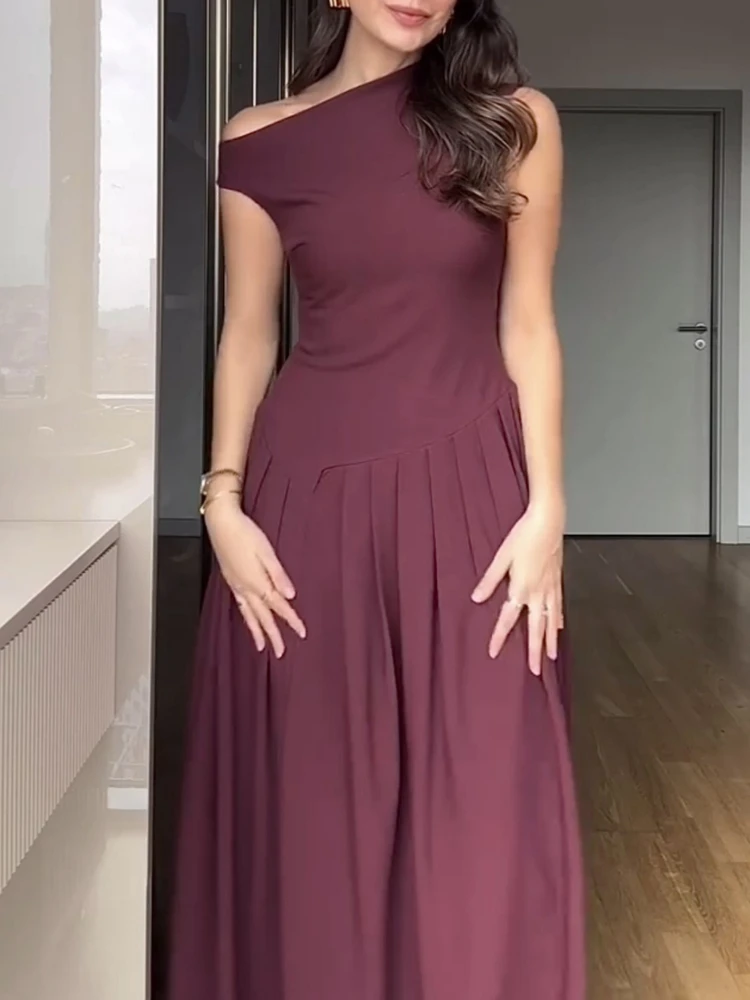 Nieuw in de zomer Dame geplooide maxi-jurk Chique elegante zwarte halve col met korte mouwen en hoge taille Jurken Kantoorstraatgewaden