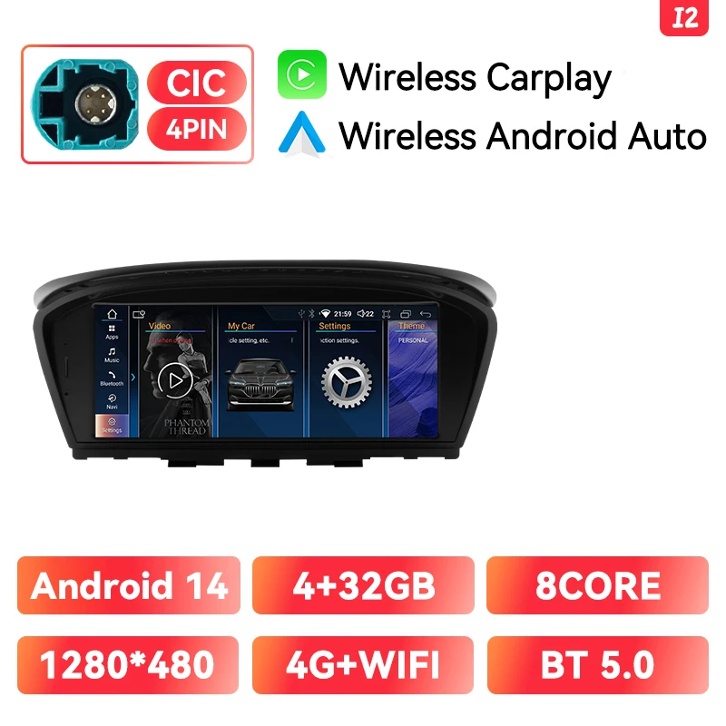 XONRICH Draadloze CarPlay Andorid 14 Autoradio Voor BMW 5 Serie E60 E61 E63 E64 E90 E91 E92 CCC CIC Multimedia GPS 4G Wifi Navi