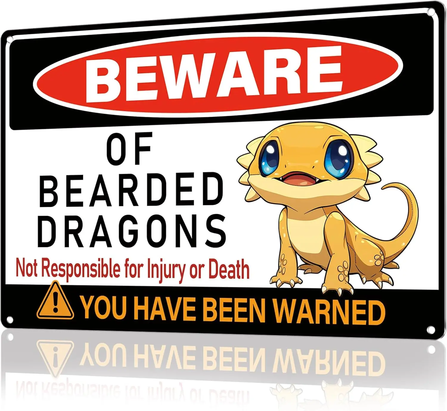 Bearded Dragon Decor Sign - Rust-Free .040 Aluminum for Cage Gift Lover