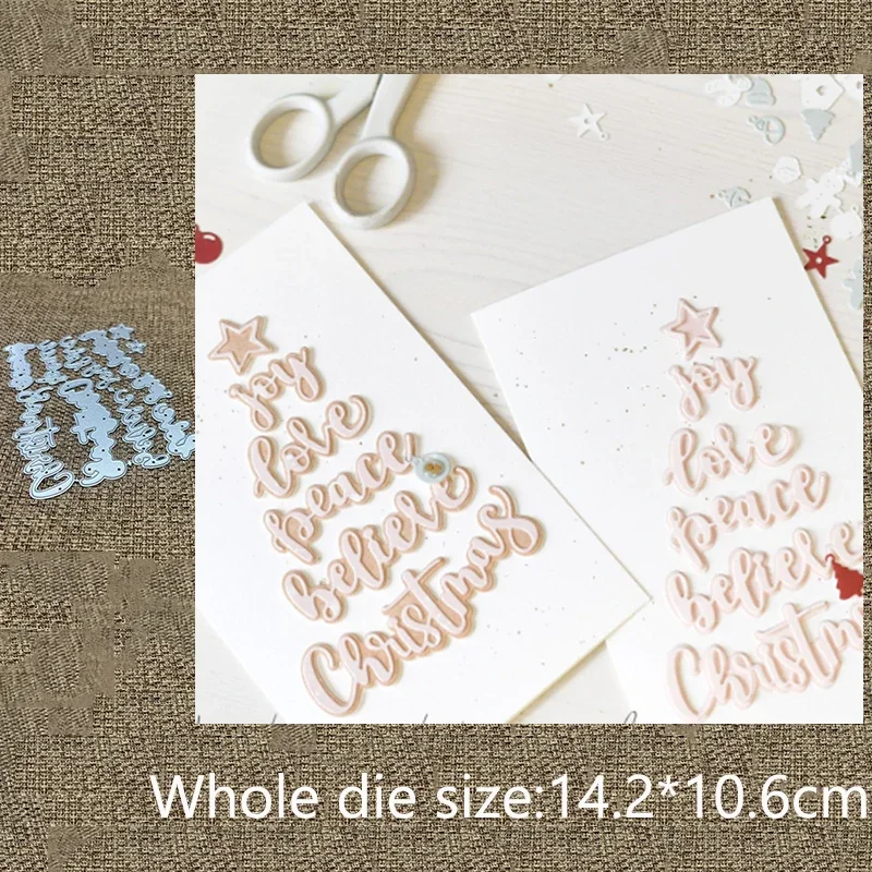 New Craft Metal stencil mold Cutting Die Christmas words decorative scrapbook die cut Album Paper Card Craft Embossing