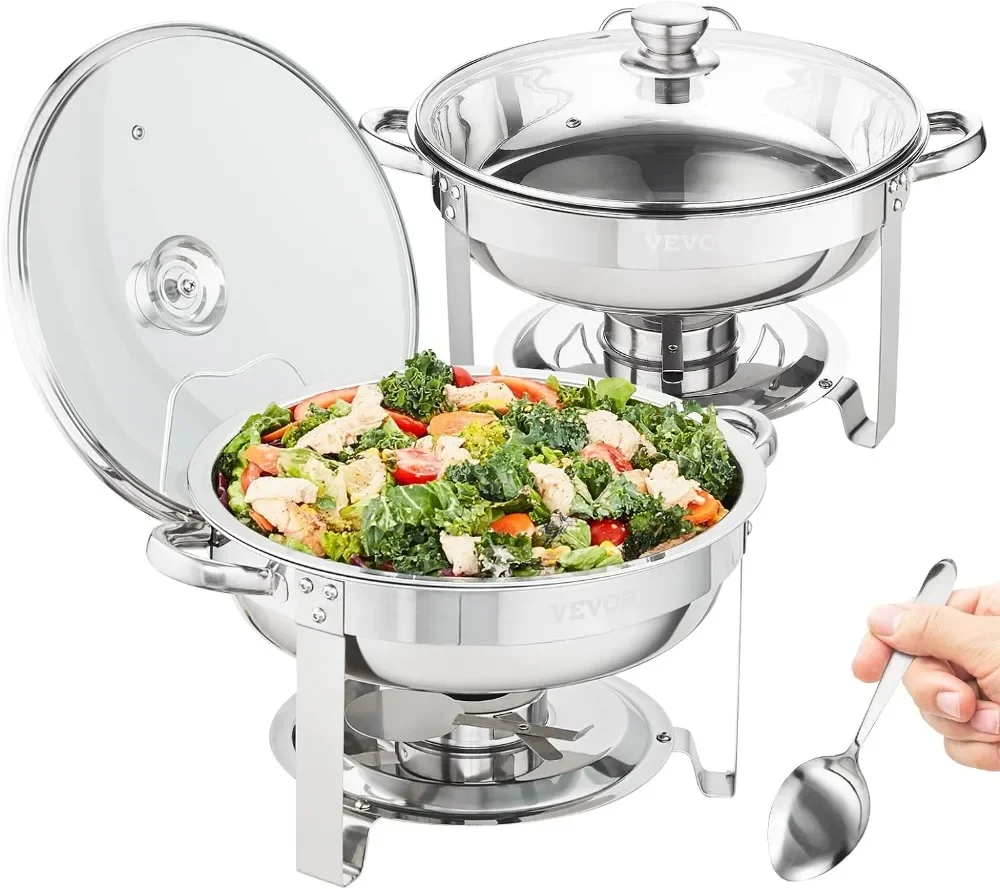 

Kitchen Accessories Chafing Dish Buffet Set, 2 Packs-B, Silver Dining Table Set