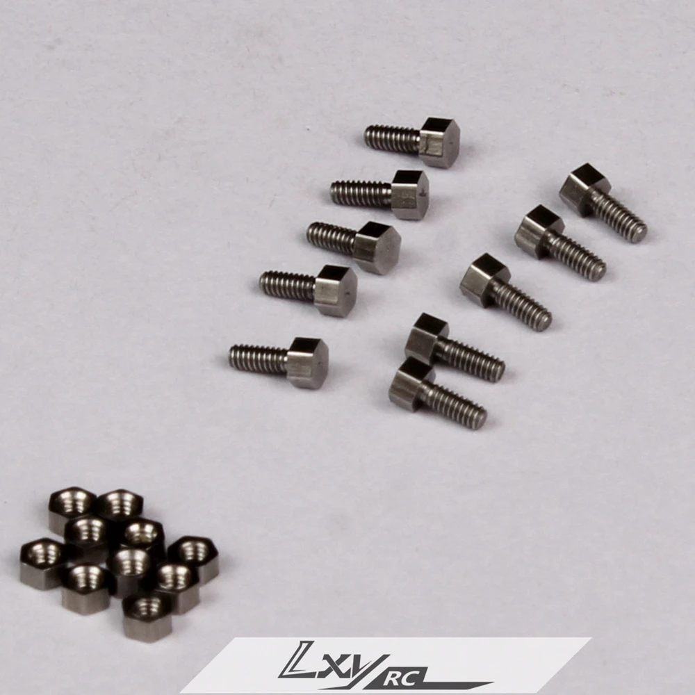 10Pcs สแตนเลสสตีล1.6 1.2สกรูหกเหลี่ยม Nuts สำหรับ1/14 Tamiya รถบังคับวิทยุ Trailer Tipper Scania 770S Actros Volvo MAN LESU Part