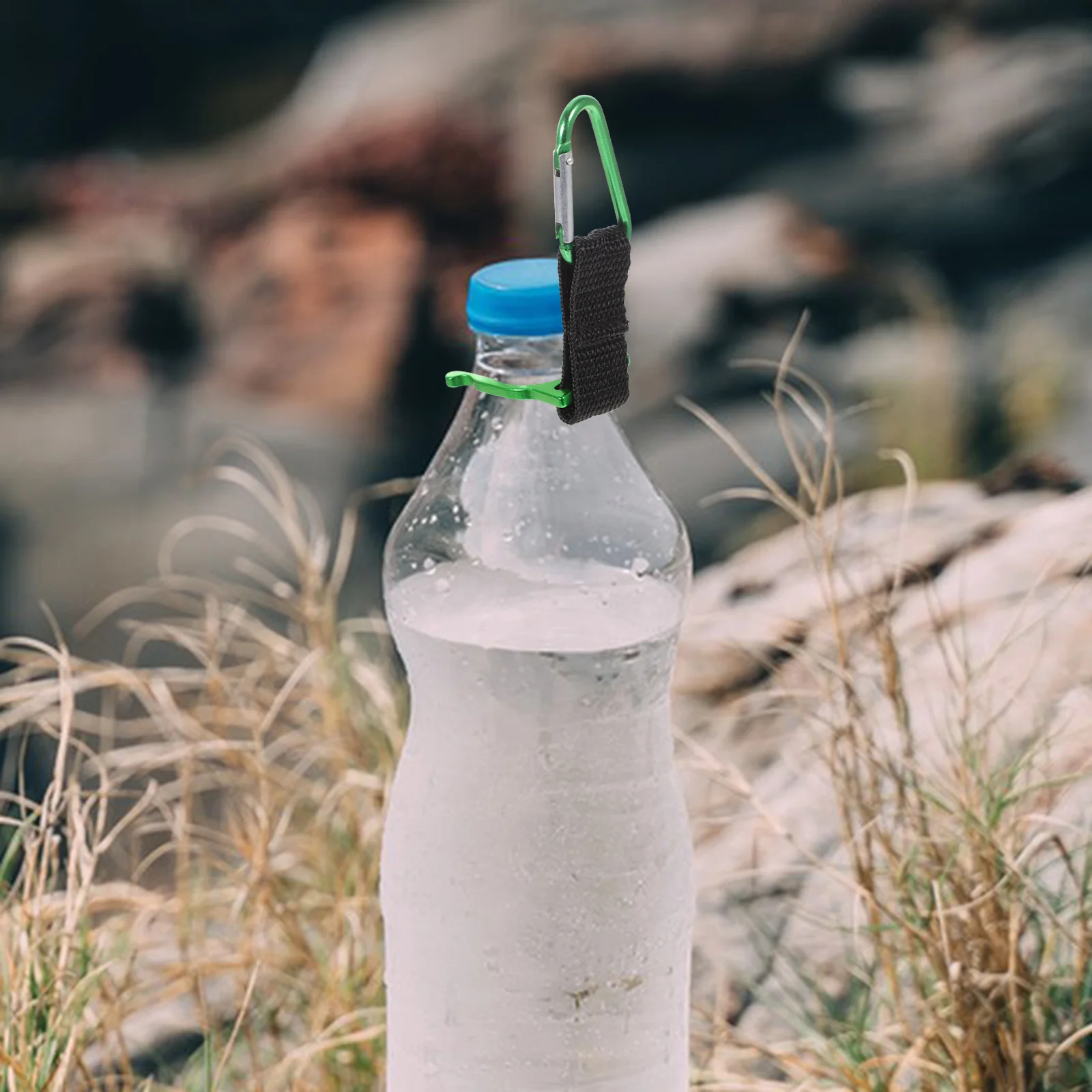 

10Pcs Mineral Water Bottle Quick Hanging Buckle Strong Nylon Strap Aluminum Clip for Portable Bottle Holder Hiking Camping