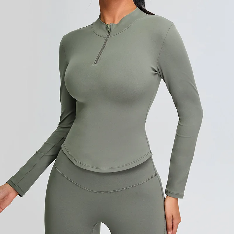 Autumn Winter Yoga Coat Women's Speed Drying Sports Running and Cycling Coat T-Shirt Clothing Long Sleeve Fitness Top Suit