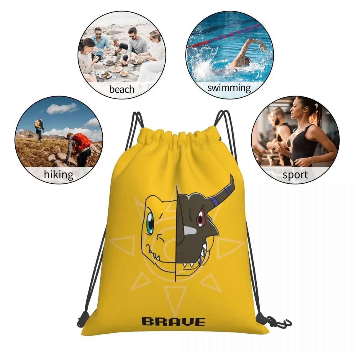 ดิจิมอน บราเว่กระเป๋าเป้สะพายหลังแฟชั่นแบบพกพาสายรัดกระเป๋าจิปาถะกระเป๋ากระเป๋าหนังสือสำหรับโรงเรียนท่องเที่ยว