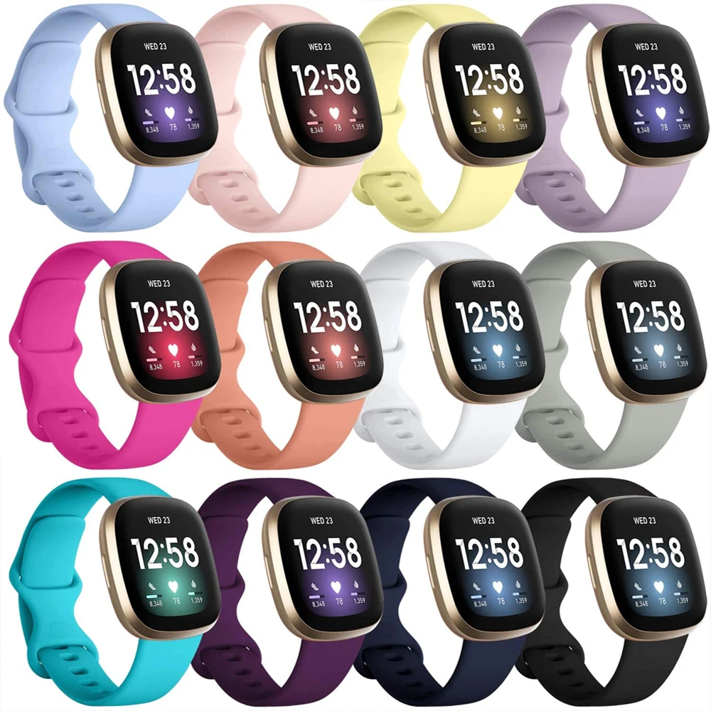 Bracelet en Silicone pour Fitbit Versa 3, Bracelet souple pour montre intelligente, Bracelet de sport pour Fitbit Sense Versa 3, accessoires