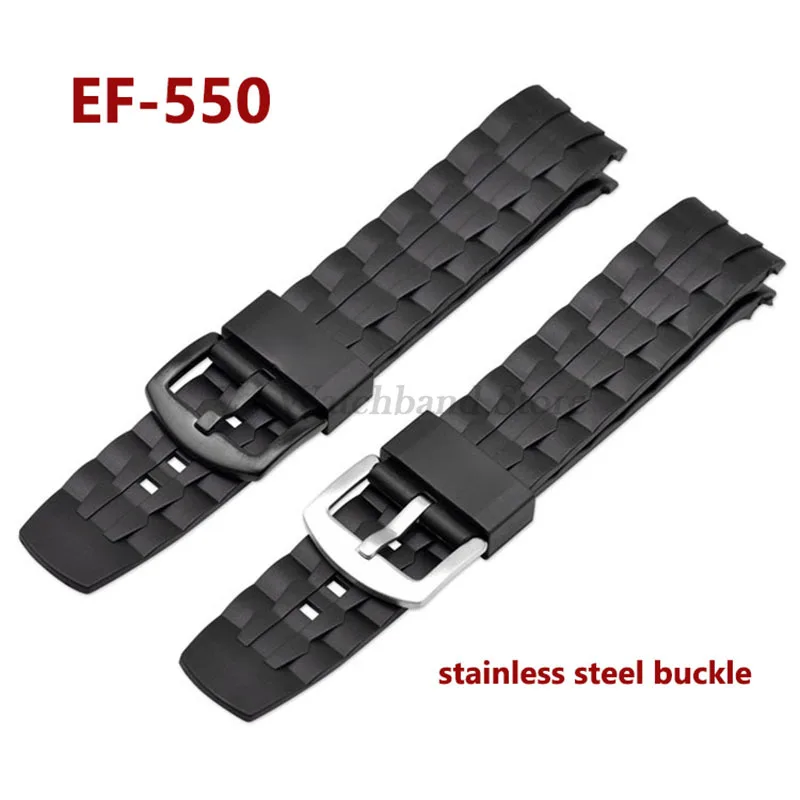 EF550 Watch Band for Casio Edifice EF-550D Series Steel Buckle Rubber Sports Soft Silicone Waterproof Strap 22mm