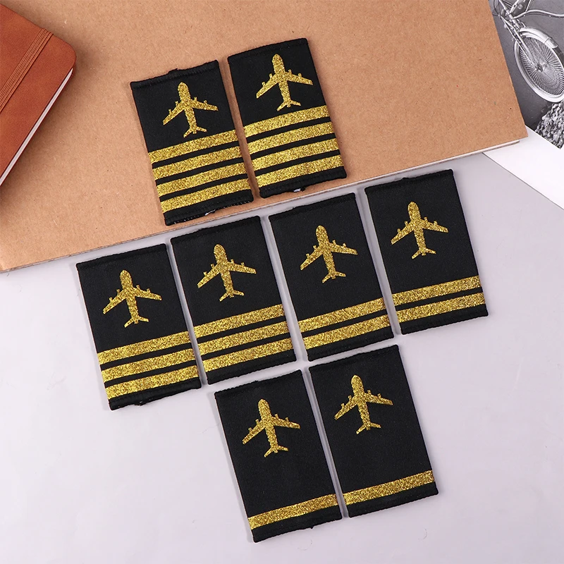 1 Paar Kleidungsdekoration Epauletten für Professionelle Piloten Uniformen, Handgefertigte Schulterabzeichen, DIY Kleidungsdekor Zubehör