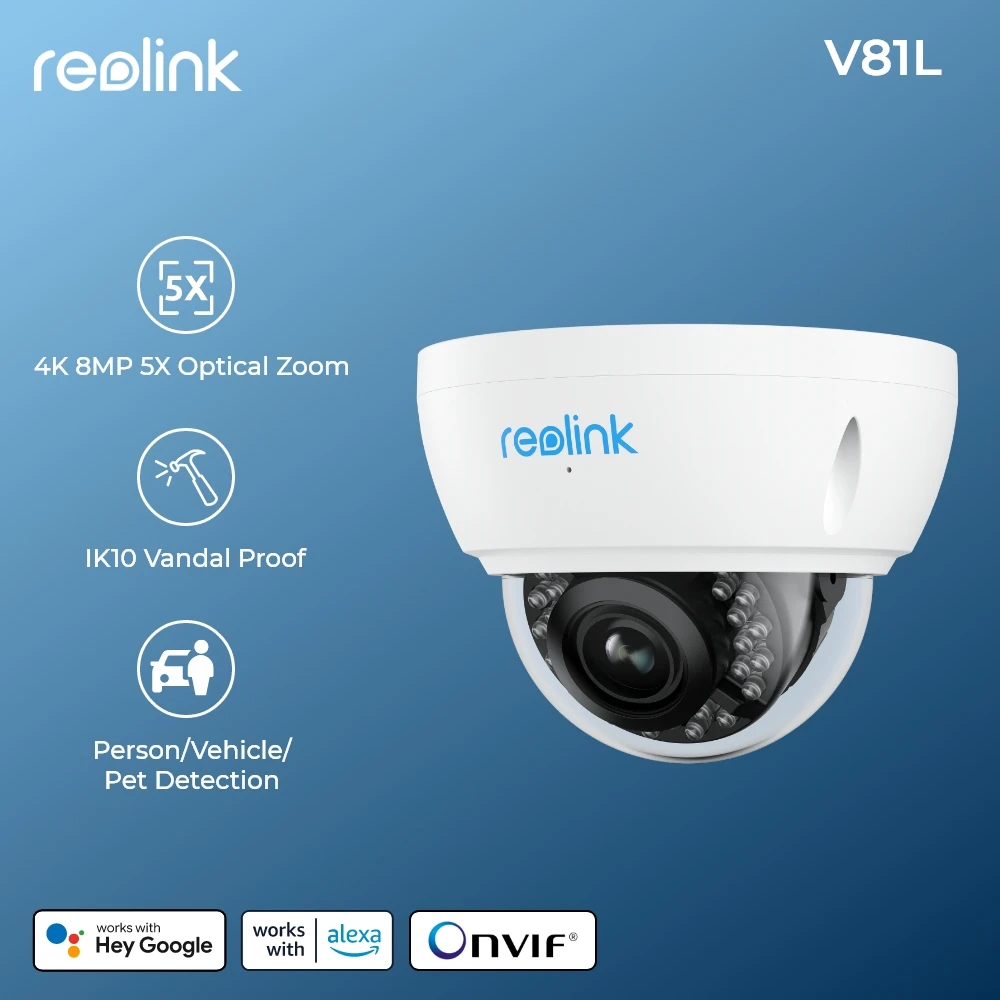 [Refurbished camera]Reolink 4K PoE 8MP IP Surveillance Camera 5X Optical Zoom IK10 Explosion-proof Outdoor Security Cameras