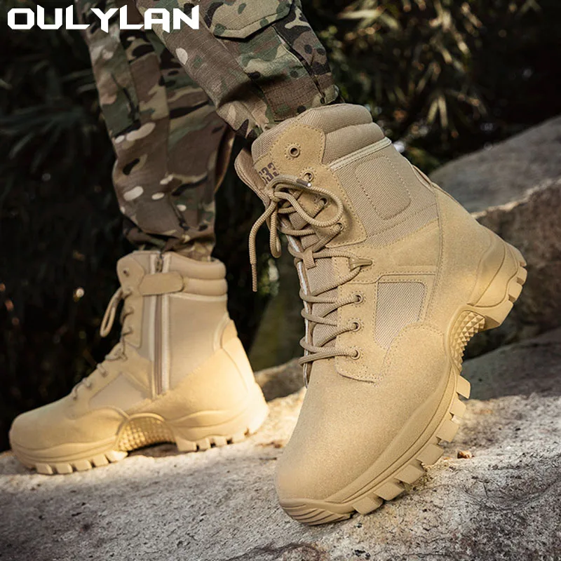 

Sports New Summer Breathable Tactical Boots Men Special Forces Outdoor Hiking Climbing Shoes Combat Boots Men's Army Ankle Boots