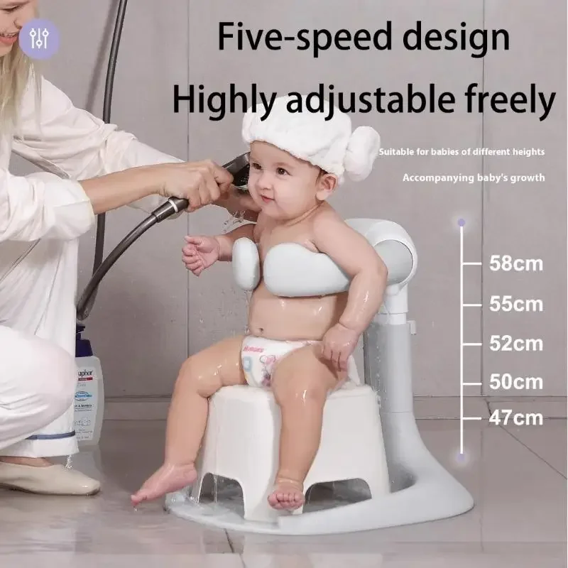 

Baby Standing Shower Support Baby Shower Support Stand Baby Bath Support 5 Level Height Adjustable Toddler Shower Stand 15UB