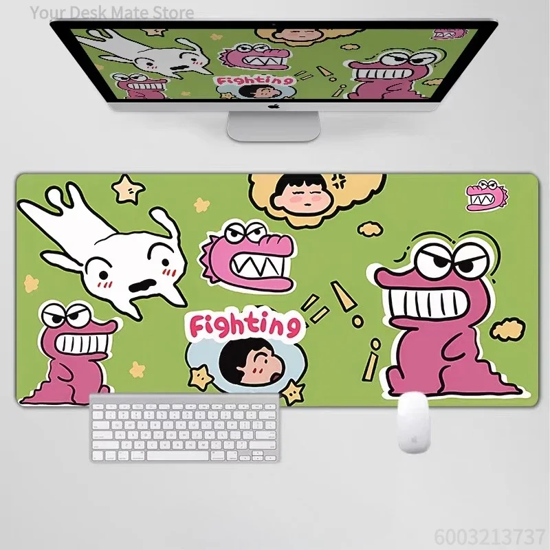 Computer Keyboard Pad Creative Funny Crayon Shin-chan​​ Rubber Mouse Pad Oversized Cute Cartoon Girl Non-slip Office Desk Pad