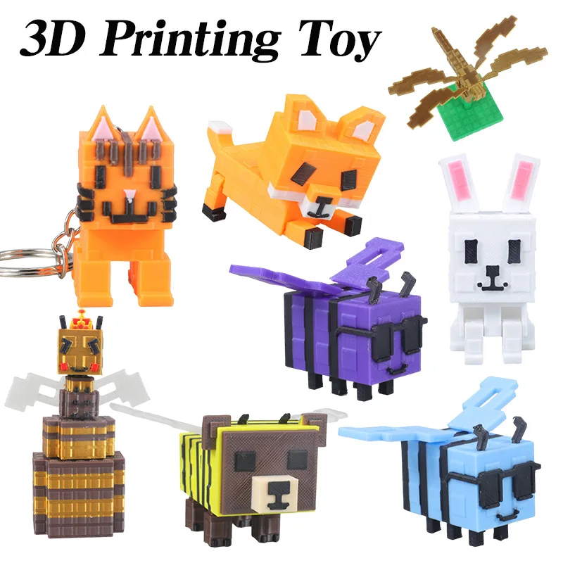 سلسلة مفاتيح مطبوعة ثلاثية الأبعاد تنمو حديقة منتج جديد في المخزون تمثال الثعلب النحل عمل أرقام شخصيات كرتونية Evoker هدايا عيد ميلاد souve