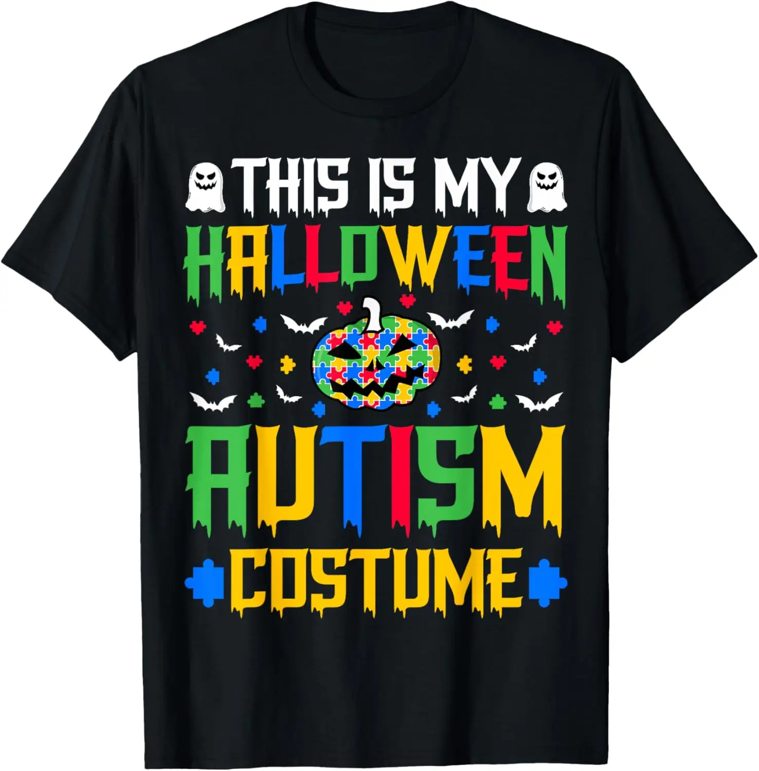 Support Autism This Is My Halloween Autism Costume Halloween T-Shirt