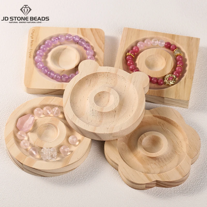 

1Pc DIY Natural Wooden Beading Design Board Suitable For Jewelry Making Bracelets Necklaces Crafts Tray Practical Display