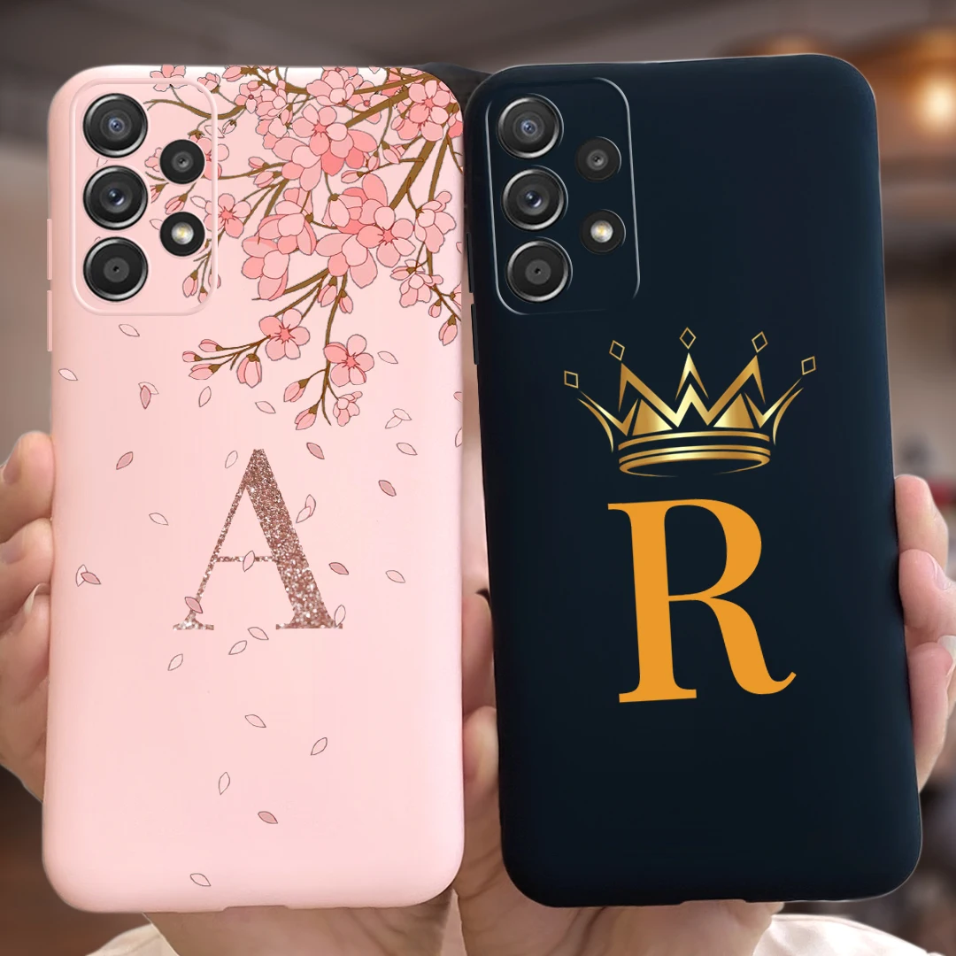 For Samsung A13 4G Case SM-A135F Cute Crown Letters Cover Shockproof Phone Case For Samsung Galaxy A13 Soft Fundas Coque Bumper