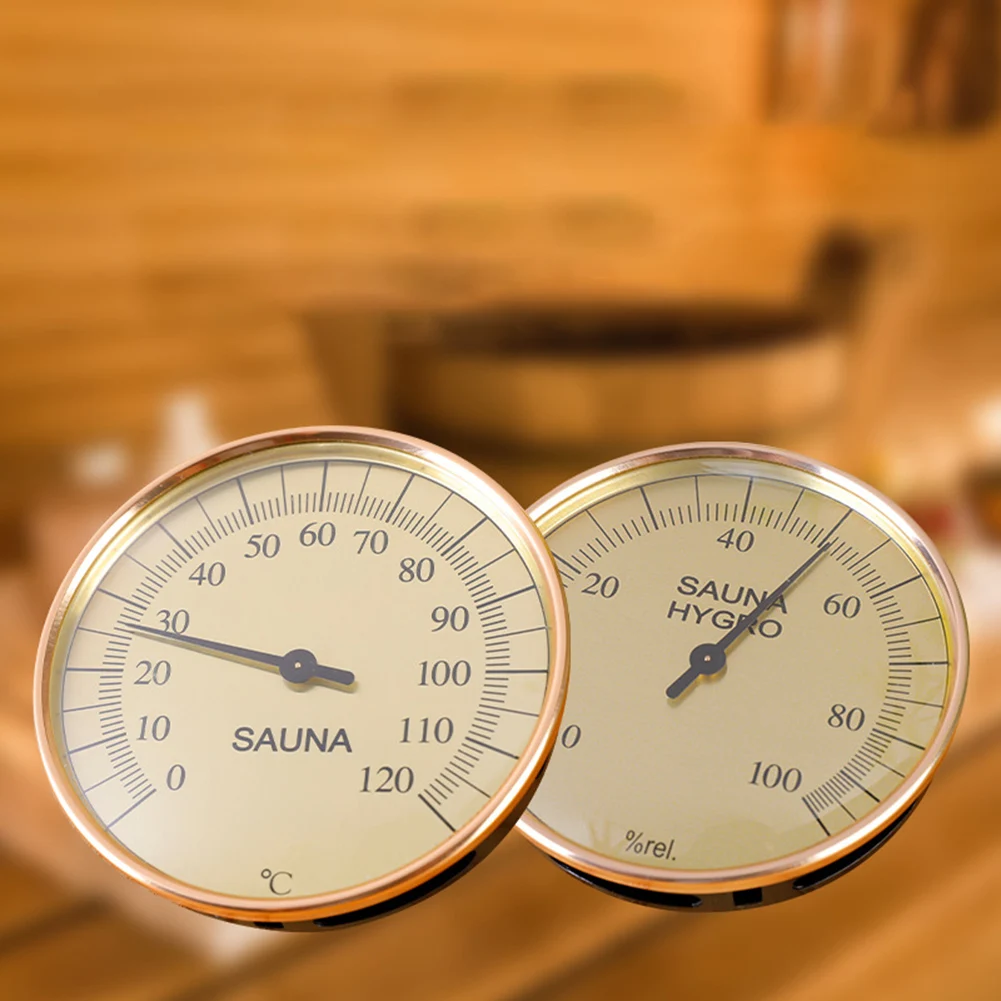 For Accurate Bimetallic Thermometer and Hygrometer BatteryFree Aluminum Alloy Construction for Sauna and Steam Room