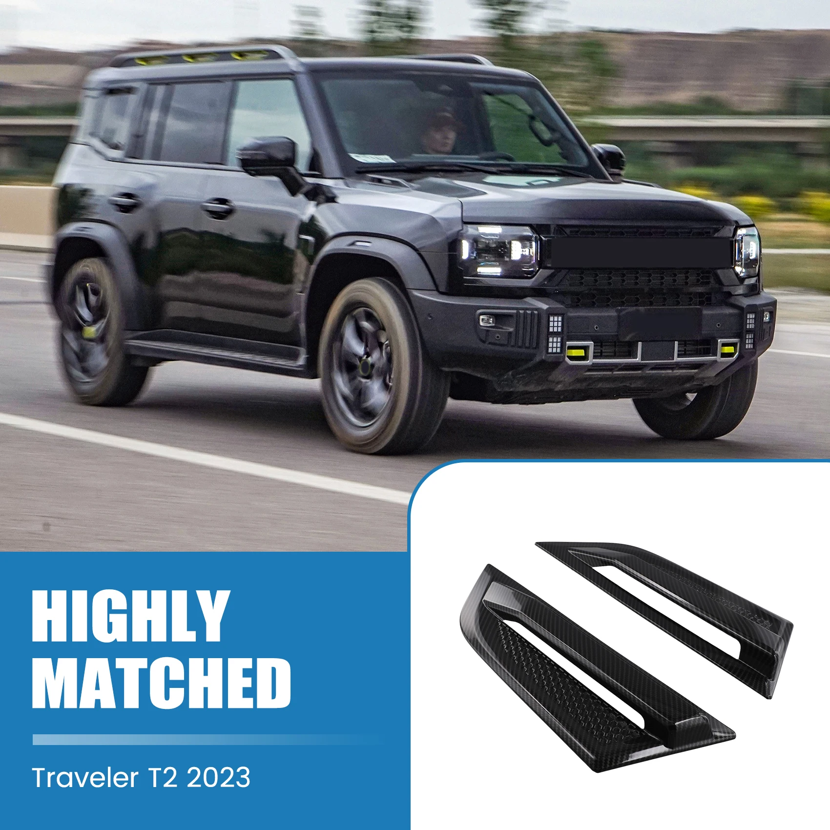 

Car Hood Decorative For JETOUR Traveler T2 2023 Hood Handle Protective Cover Car Exterior Decoration Accessories
