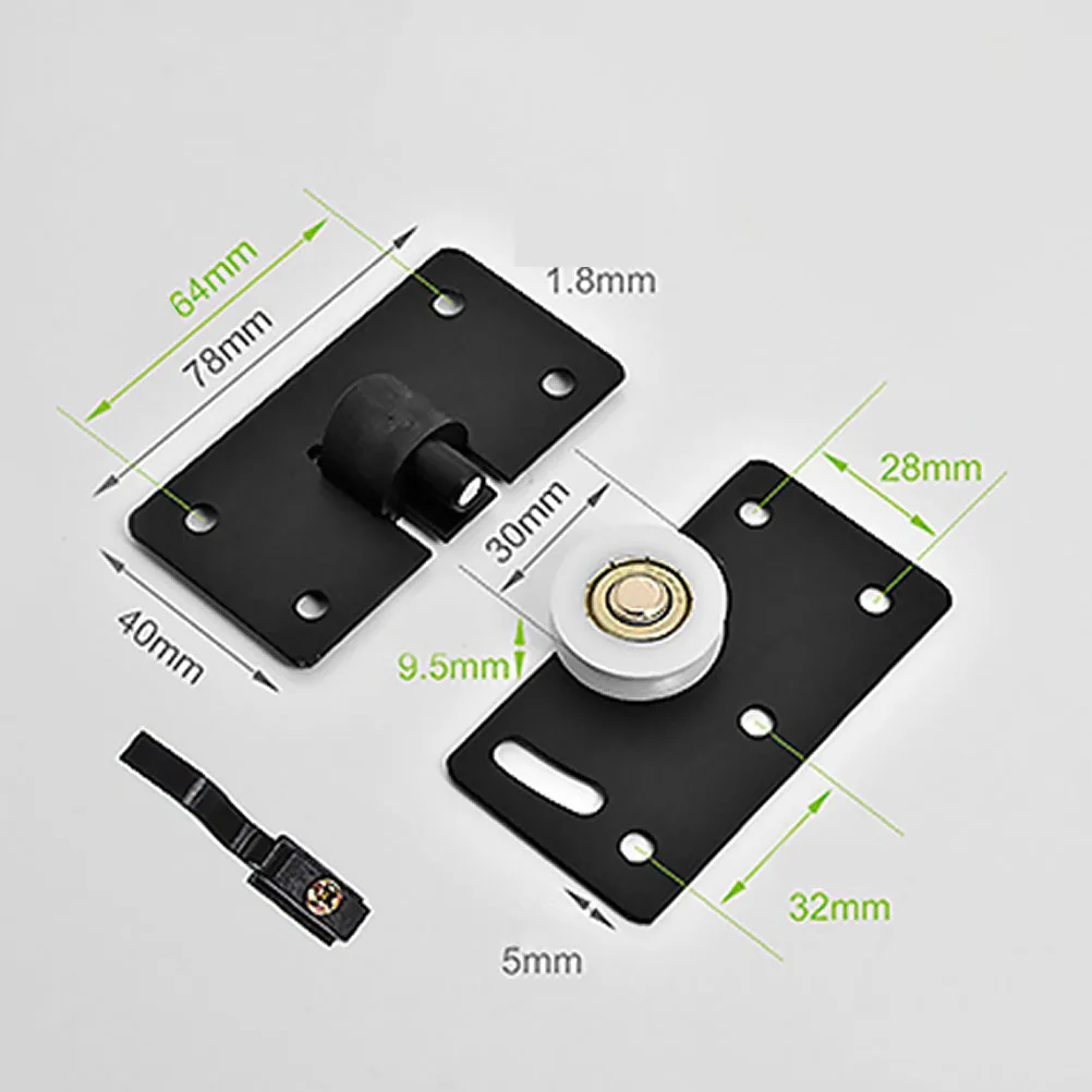 

2pcs Sliding Door Roller Wardrobe Cabinet Metal Pulley Track System Durable Smooth Use Home Furniture Store Office