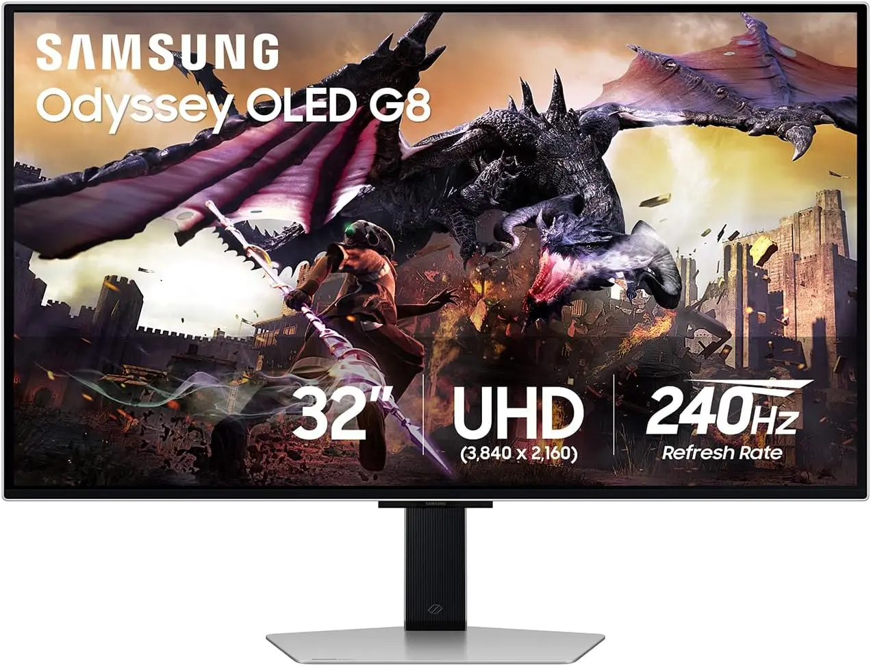 

Игровой монитор Samsung 32Odyssey OLED G8 (G80SD) серии 4K UHD Smart с QD-OLED, 240 Гц, 0.03 мс, совместимость с G-Sync, без бликов