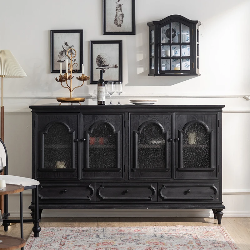 The second-hand style sideboard, the small apartment solid wood, the integrated storage cabinet against