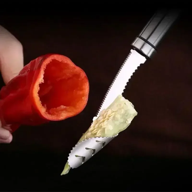 

Pepper Seed Corer Remover Vegetable Tool Stainless Steel Jalapeno cucumber Serrated Edge Coring Gadget Kitchen Accessories