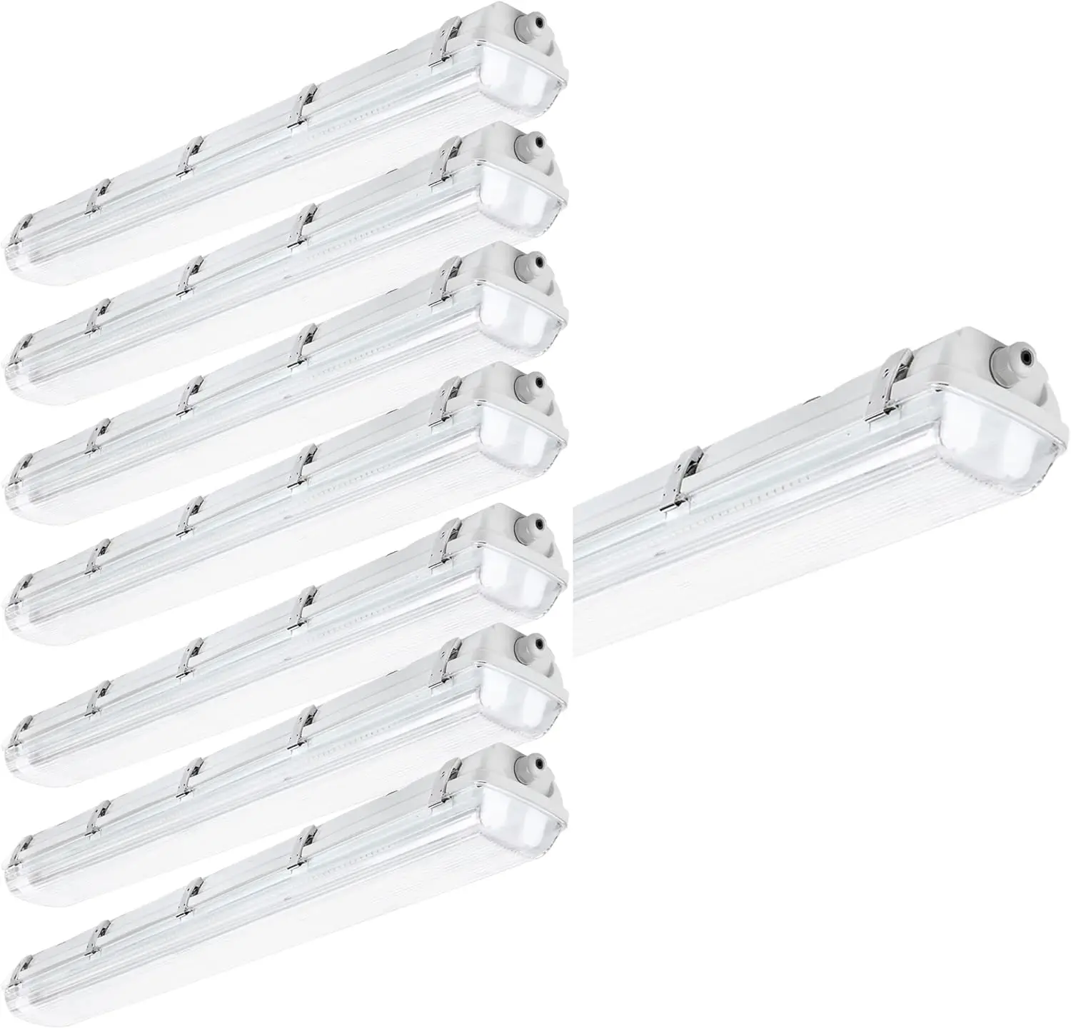 Vapor Proof  Light Fixture, 36 Watt, 4000lm, 6000K (Bright White), Clear Cover, IP65 Waterproof 4' Long Overhe