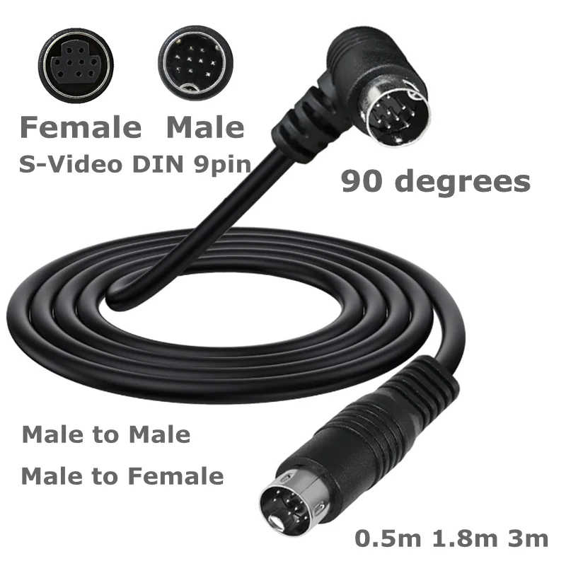 9Pin S-Video Small Din Adapter Extension Cable Wire 9 Needle Cord Enhances Clear Auditory Video Transmission