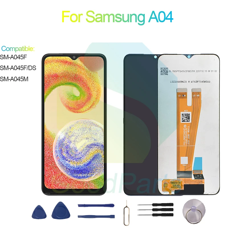 

ЖК-дисплей для Samsung A04, экран 6,5 дюйма, SM-A045F/DS/M A04, сенсорный дигитайзер в сборе, замена