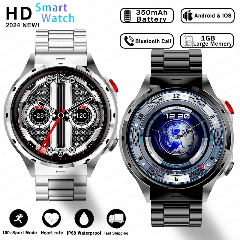 

2024 New For Xiaomi Huawei GPS Sports Tracking Men Smartwatch Ultra HD AMOLED HD Screen 350 Mah Battery NFC BT Talk Smart Watch