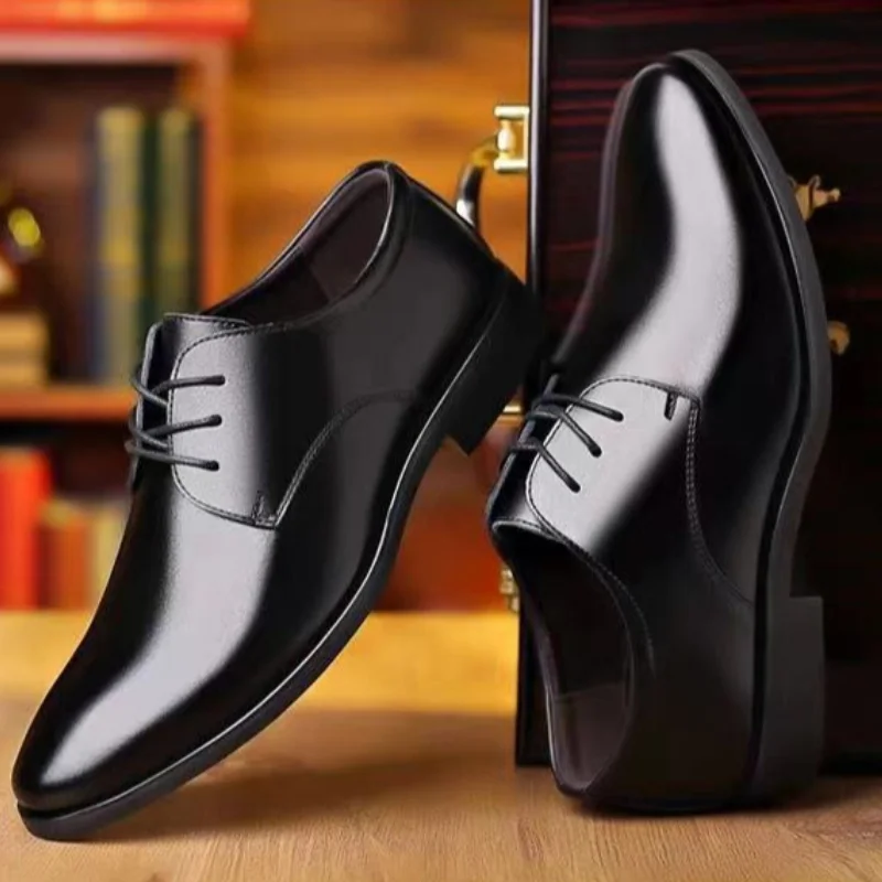 Plus Size Men's Dress Shoes Pointed Toe Business Casual Shoe Luxury Multi Functional Fashion Office Shoes New Leather Men Shoes