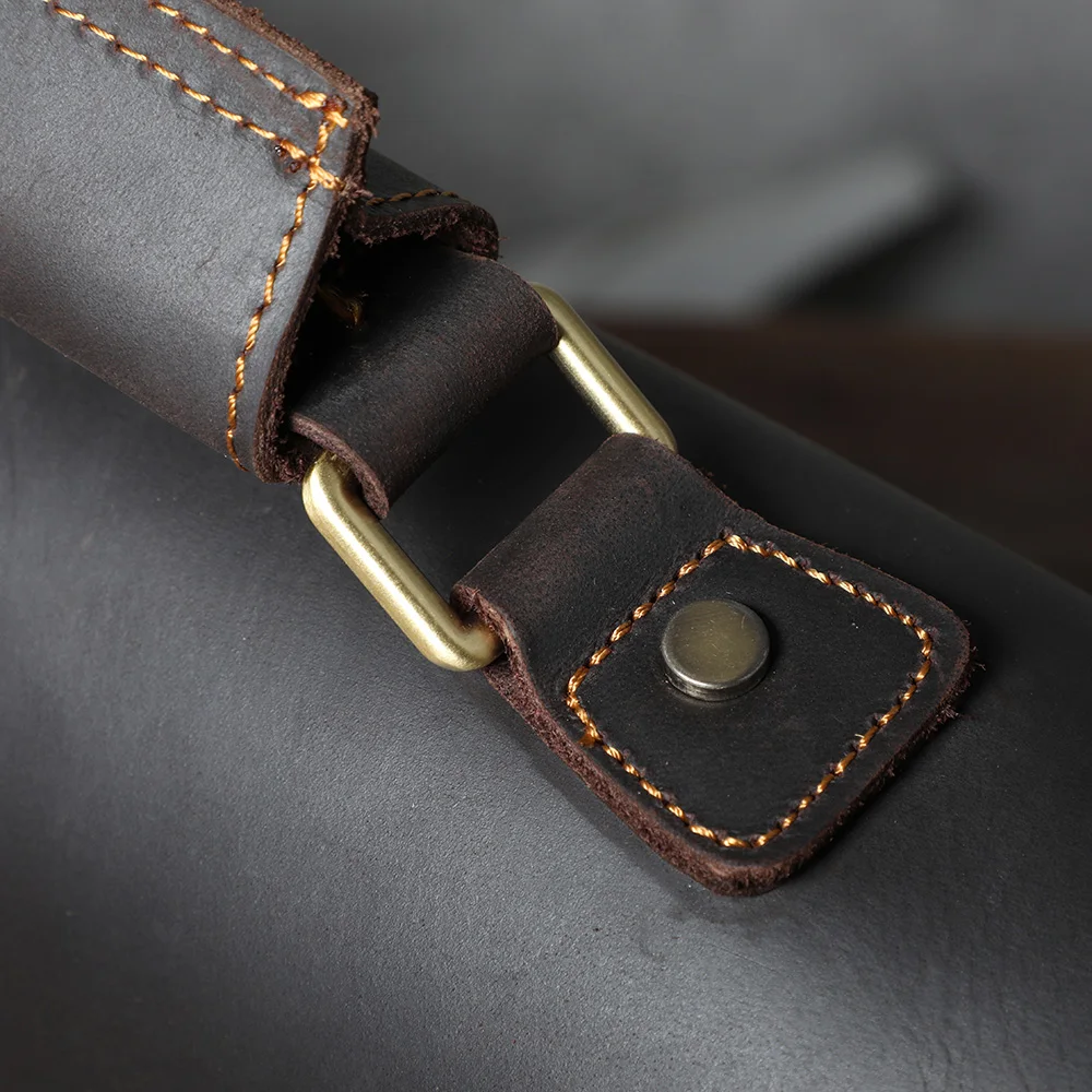 S.WORKER Retro Vollnarbenleder-Handtasche für Herren | Klassische Business-Aktentasche – Detail 17