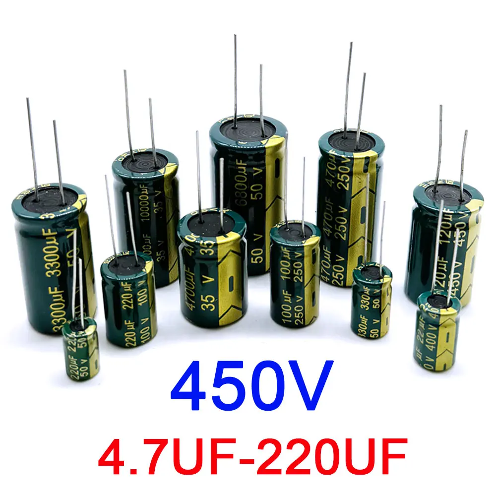 High Frequency Electrolytic Capacitor450V 4.7UF 10UF 22UF 33UF 47UF 68UF 100UF 120UF 150UF 220UF 20% Low ESR Aluminum Capacitor