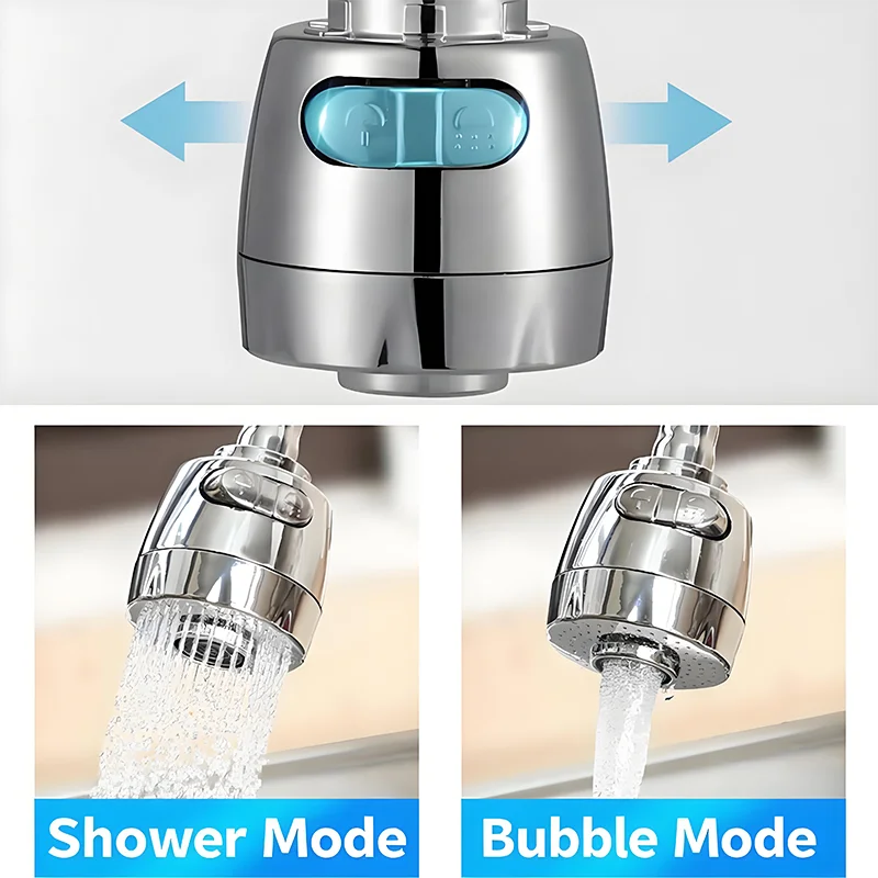 360-Degree Rotating Splash-Proof Faucet Kitchen Shower Splash-Proof Gadget Filter Head Universal Splash-Proof Water Extender Kitchen and Bathroom Faucet