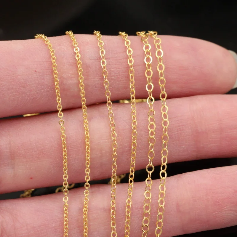 100% 14K Vergoldete Kabelkette 1,2/1,4/1,68MM Halskette Goldschmuck Minimalistische Vergoldete Kette DIY Schmuck – Detail 14