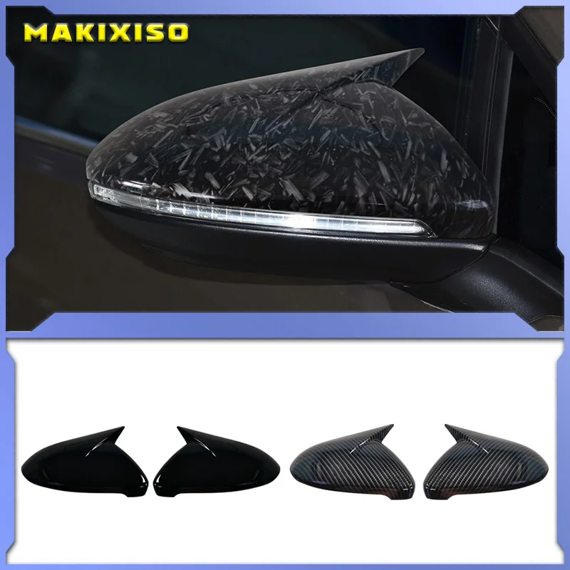

2 PCS Carbon Look Side Wing Mirror Cover Fit For VW Golf 7 2014-2020 Rearview Mirror Cover Side Mirror Caps Car Accessories