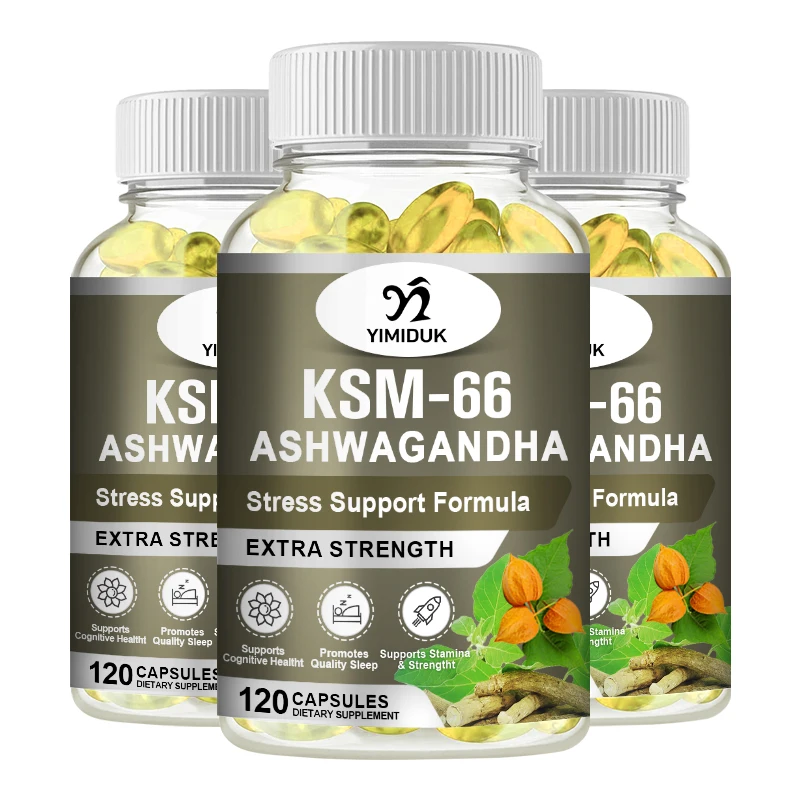 

KSM-66 Ashwagandha Capsules for Natural Stress Relief, Cognitive Function, Brain & Vitality, Energy and Mood Support, Sleep