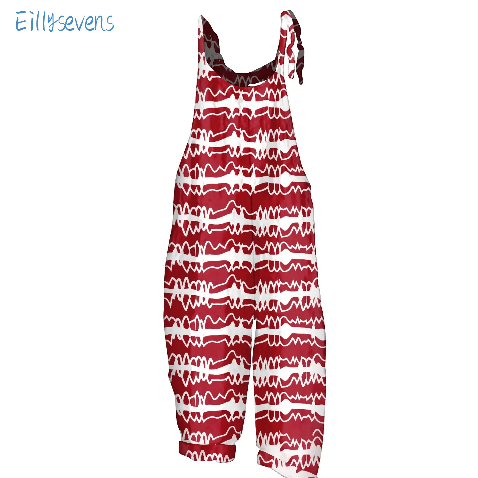 Women'S Suspender Jumpsuits Trend Retro Flower Striped Printed Rompers Summer Casual Basic Loose Shoulder Strap Jumpsuits