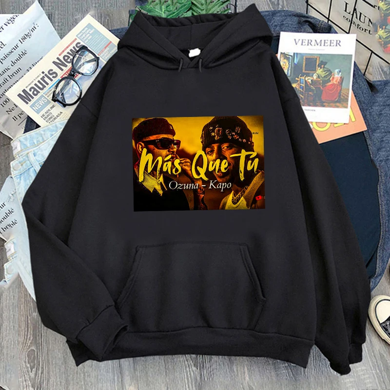 2025 Ozuna X Kapo Mas Que Tu Hoodie Pullovers Female Male Long Sleeve Sweatshirts Unisex Oversized Fans Unisex Fashion Clothing