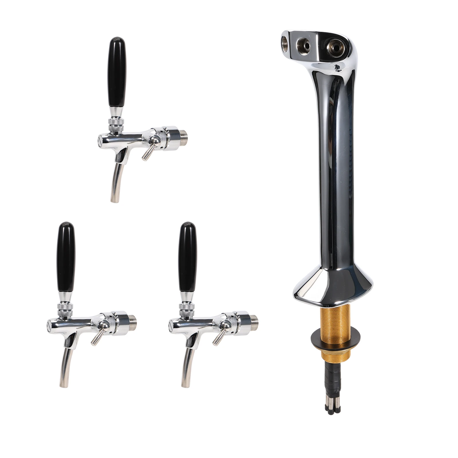 Snake Beer Tower Triple European Taps Chrome Plated Brass Glycol Recirculation Loop Homebrew Draft Beer Tower Bar Dispensing