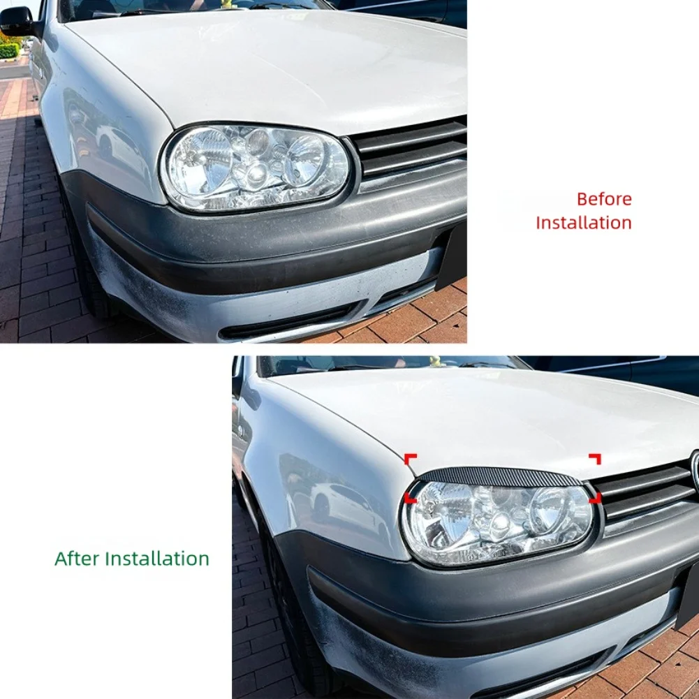 

Для Golf MK4 GTI SDI R32 Для FSI GL GLS Накладка на фару для бровей Материал ABS Глянцевый черный карбоновый вид 2 шт.