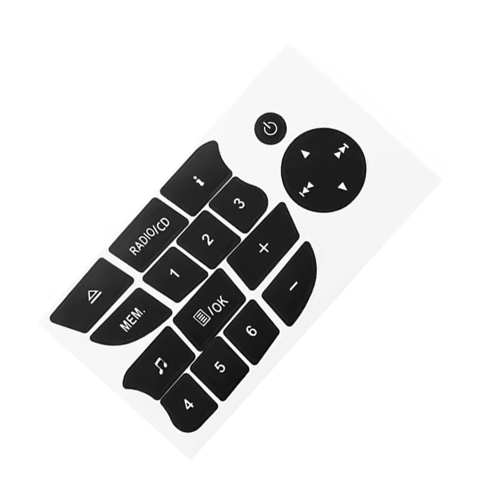 Black Car Button Repair Stickers Fit For Renault Clio and Megane 2009-2011 CD Radio Audio Button Repair Decals Interior Decor