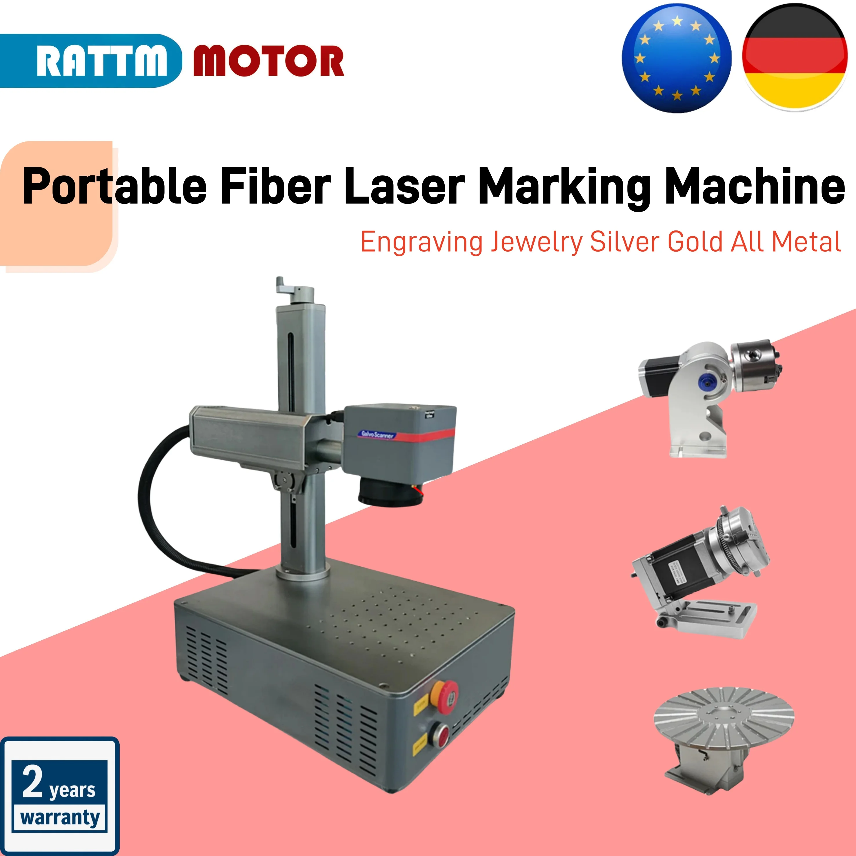 Portable Fiber Laser Marking Machine Laser Engraver Max Raycus JPT 20W-60W Fiber Laser Engraving Jewelry Silver Gold All Metal