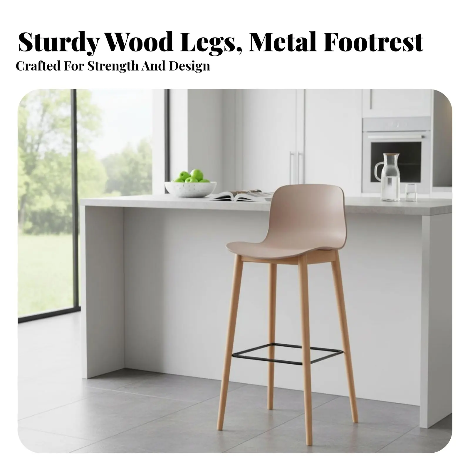 

Формованное высокое кресло-табурет в скандинавском стиле, современный простой дизайн, удобное для домашнего использования и для владельцев бизнеса