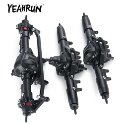 YEAHRUN Set di assi posteriori anteriori centrali in metallo CNC con Base Servo per Axial SCX10 1/10 RC Crawler Car Truck Upgrade Parts