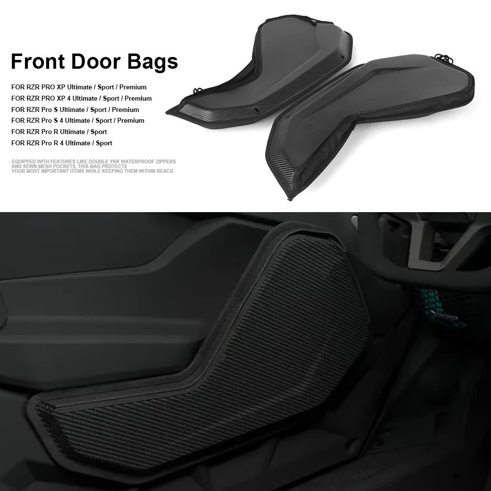 

2025 UTV PRO XP Driver Side Front Door Storage Bags Black Accessories Kit For Polaris RZR Pro XP 4 PRO S Pro R 4