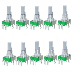 10pcs  Alpha Boss GT10 Volume Effect 0B2.5K 0B10K Potentiometer 4Pins Vertical 360 Degree Rotation 15mm Half Shaft Handle Length