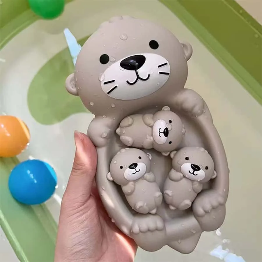 1pc children's bathroom floating animal otter sealed floating water play toy baby bath and bathing toy