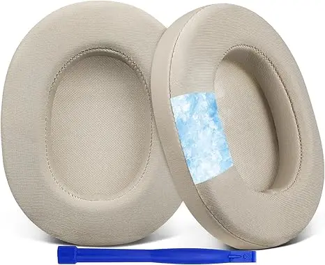 Cooling gel replacement ear cushions for Sony WH-1000XM5 XM2 XM3 headphones, featuring high-density soundproof foam