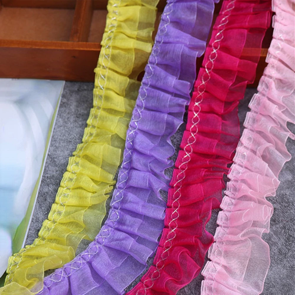 3-6YD 40mm Double-layer Yarn with Silver Silk 8-shaped Discount Lace Clothing Doll Skirt Furniture Soft Accessories Lace